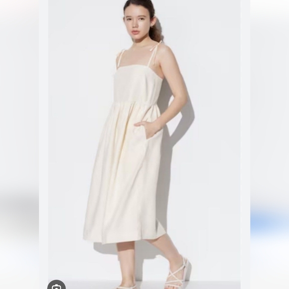 Uniqlo Dresses & Skirts - Uniqlo Cream Midi Dress, Size S